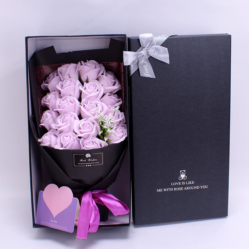 Birthday Gift Bundle Gift Box Creative Mother's Day Cross-border Gift Soap 18 Bouquet Soap Rose Flower Valentine's Day CJD