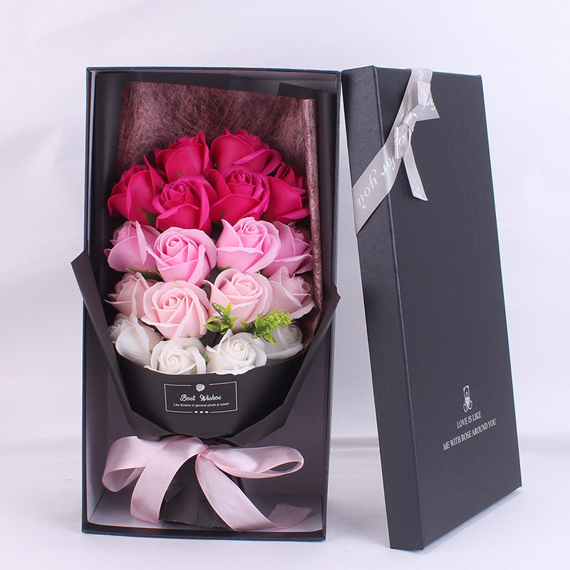 Birthday Gift Bundle Gift Box Creative Mother's Day Cross-border Gift Soap 18 Bouquet Soap Rose Flower Valentine's Day CJD