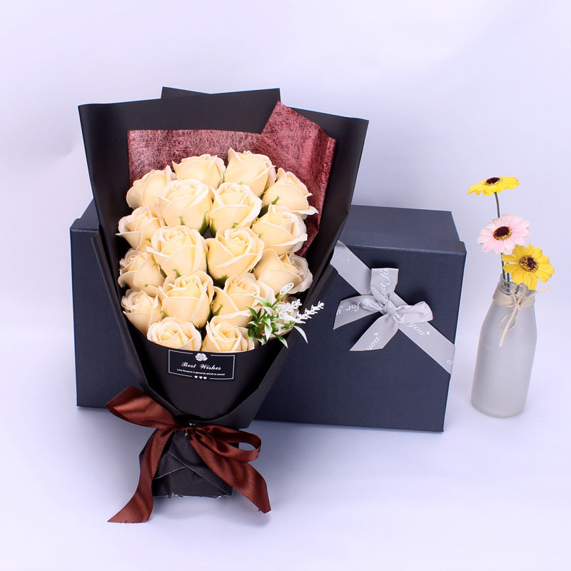 Birthday Gift Bundle Gift Box Creative Mother's Day Cross-border Gift Soap 18 Bouquet Soap Rose Flower Valentine's Day CJD