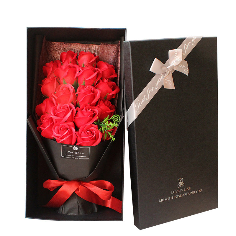 Birthday Gift Bundle Gift Box Creative Mother's Day Cross-border Gift Soap 18 Bouquet Soap Rose Flower Valentine's Day CJD