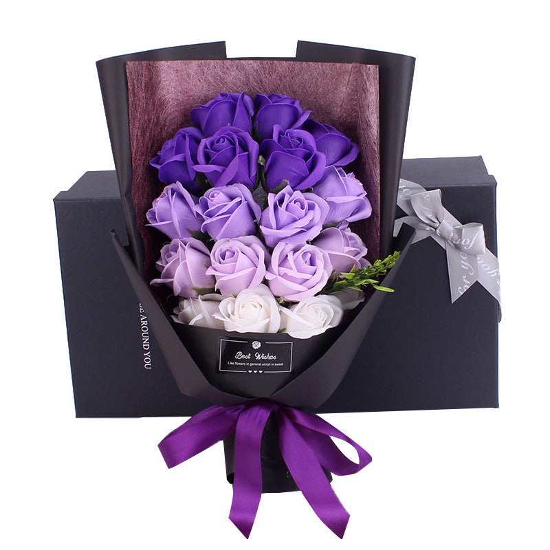 Birthday Gift Bundle Gift Box Creative Mother's Day Cross-border Gift Soap 18 Bouquet Soap Rose Flower Valentine's Day CJD