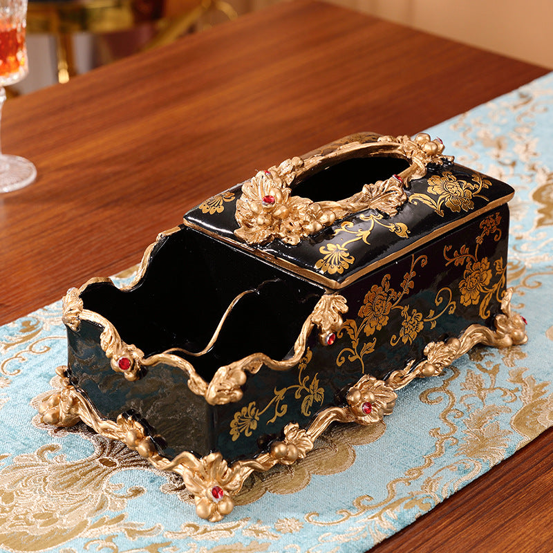 European-style Fruit Plate Three-piece Coffee Table Decoration Ashtray Tissue Box Set Best YouTube Store