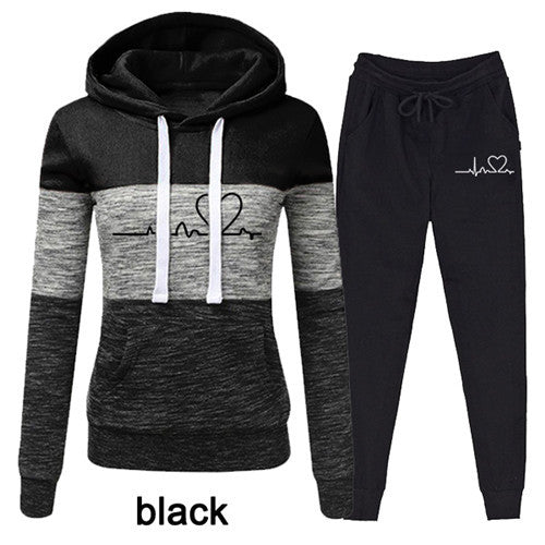 Casual Tracksuit Women Two Piece Set Suit Female Hoodies Accent Plus