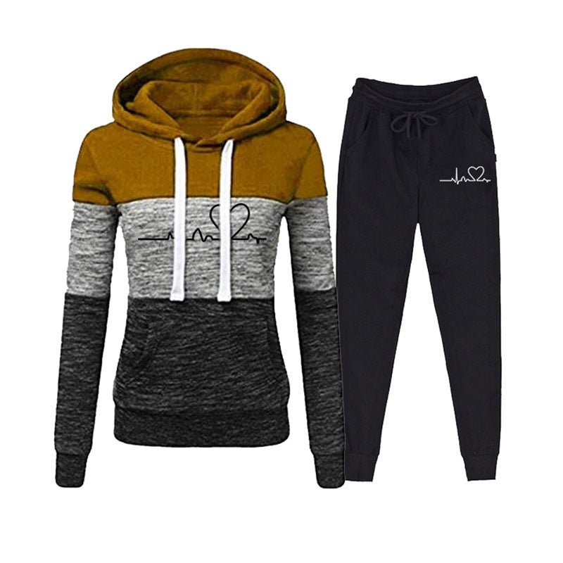 Casual Tracksuit Women Two Piece Set Suit Female Hoodies Accent Plus