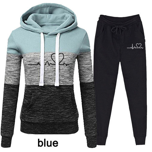 Casual Tracksuit Women Two Piece Set Suit Female Hoodies Accent Plus