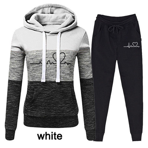 Casual Tracksuit Women Two Piece Set Suit Female Hoodies Accent Plus
