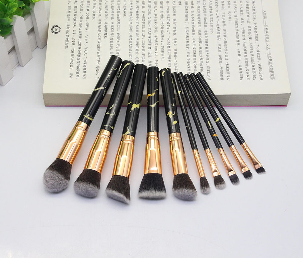 15 Marbled Design Makeup Brushes Set LadyShow.Store