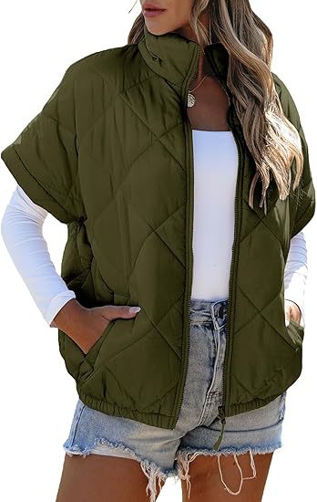 Casual Pocket Zipper Diamond Lattice Warm Jacket Accent Plus
