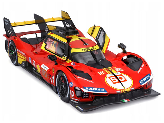 Ferrari 499P #50 Antonio Fuoco - Miguel Molina - Nicklas Nielsen "Ferrari AF Corse" Winner "24 Hours of Le Mans" (2024) "Racing" Series 1/18 Diecast Model Car by Bburago
