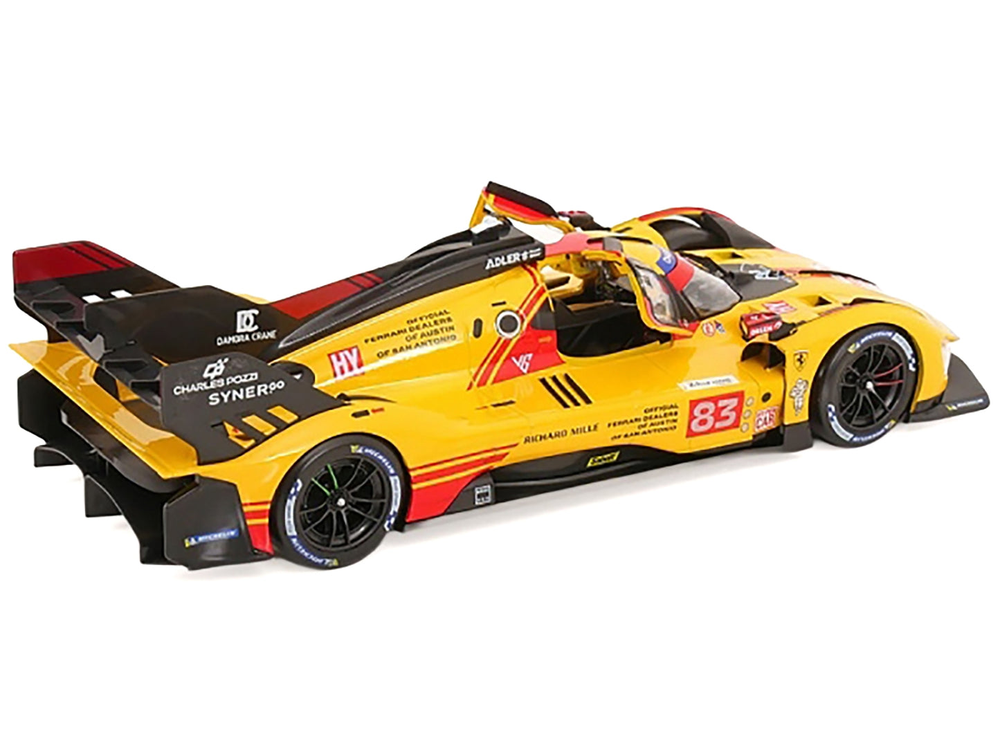 Ferrari 499P #83 Robert Kubica - Robert Shwartzman - Yifei Ye "Ferrari AF Corse" "24 Hours of Le Mans" (2024) "Racing" Series 1/18 Diecast Model Car by Bburago