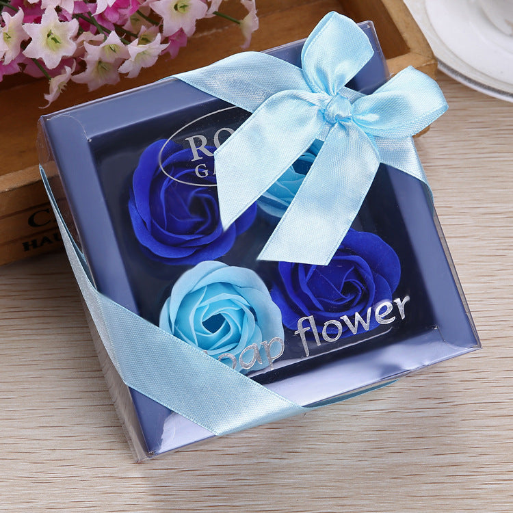 4 Rose Soap Flowers Gift Box For Valentine's Day CJD