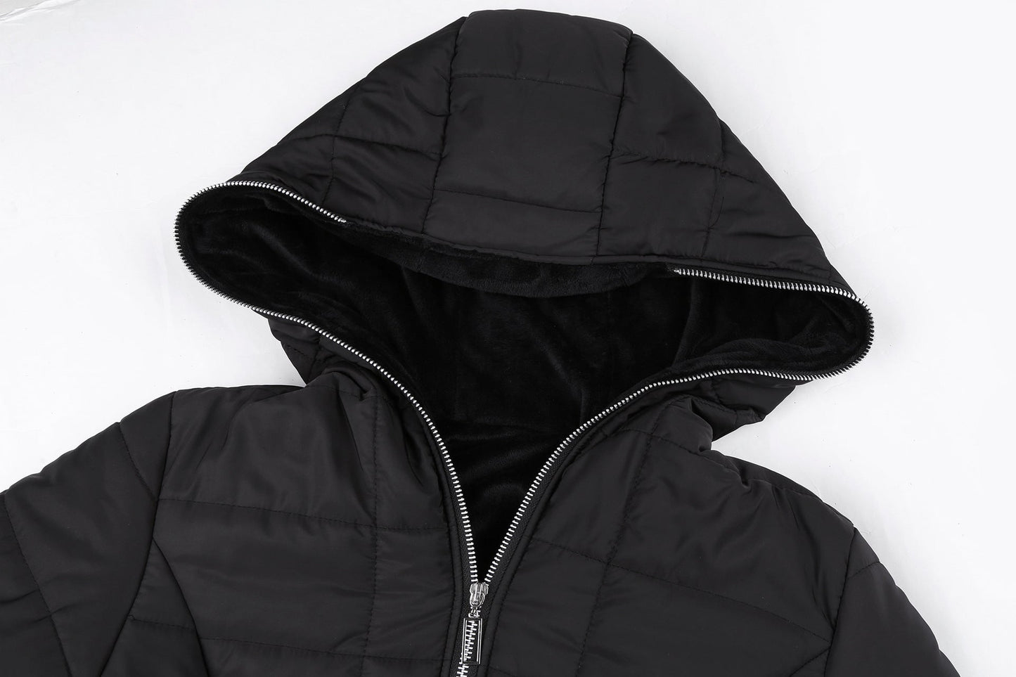 Hooded long-sleeved warm and velvet cotton jacket Accent Plus