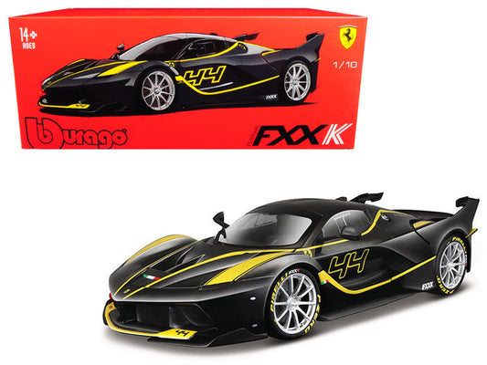 Ferrari FXX-K #44 Black with Yellow Stripes "Signature Series" 1/18 Diecast Model Car by Bburago Bburago