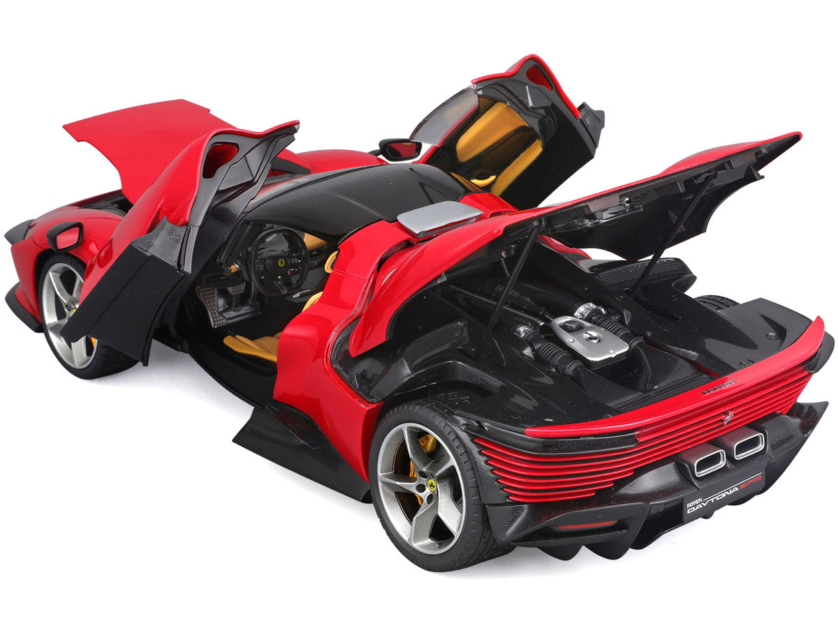 Ferrari Daytona SP3 Red with Black Top "Signature Series" 1/18 Diecast Model Car by Bburago Bburago
