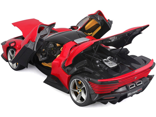 Ferrari Daytona SP3 Red with Black Top "Signature Series" 1/18 Diecast Model Car by Bburago Bburago
