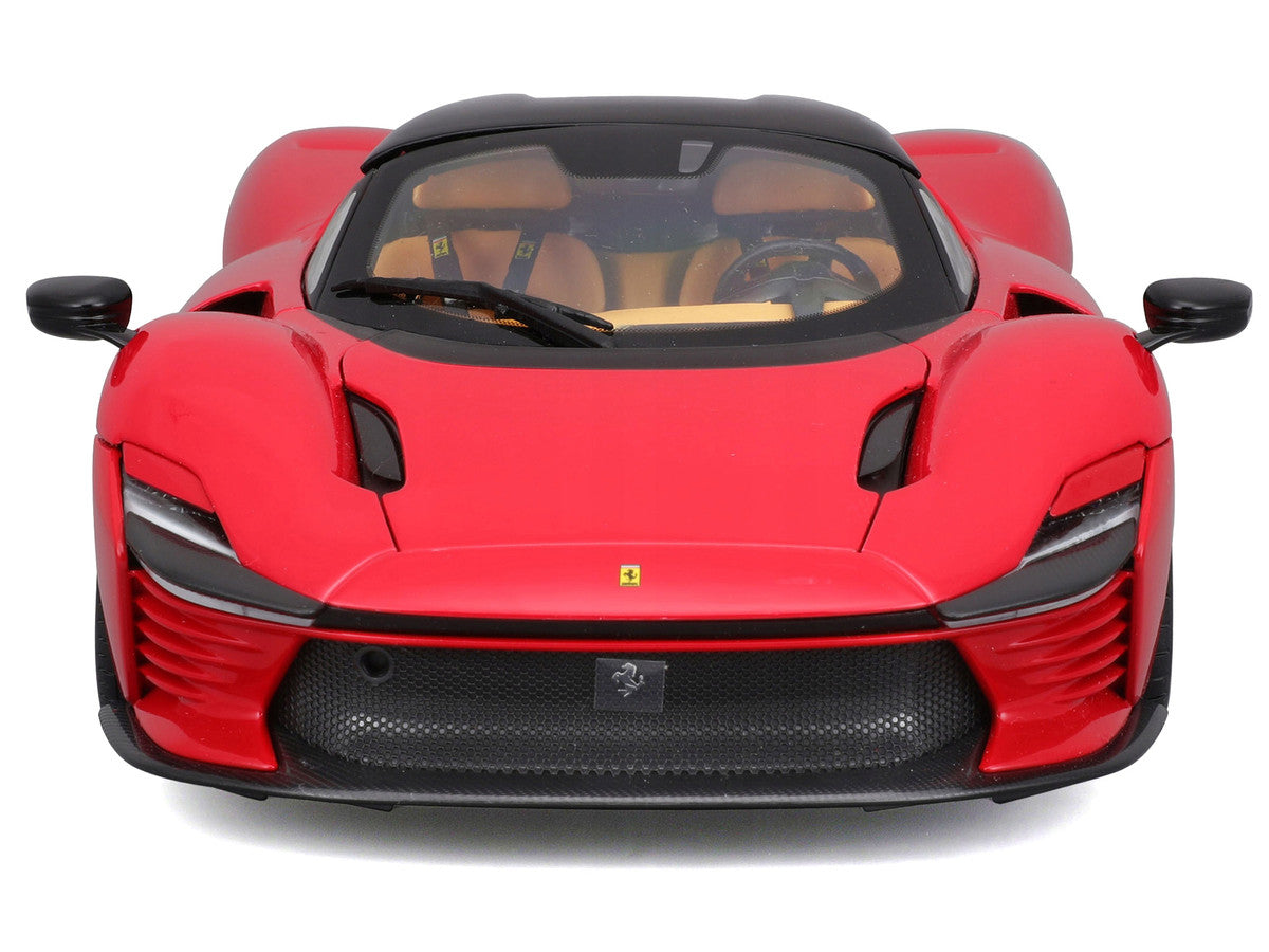 Ferrari Daytona SP3 Red with Black Top "Signature Series" 1/18 Diecast Model Car by Bburago-1