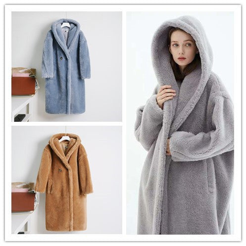 Teddy bear cashmere coat women LadyShow.Store
