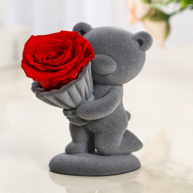 Flocking Bear Gift Box Valentine's Day CJD
