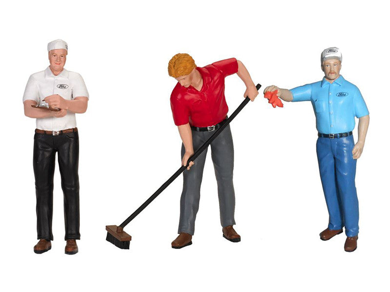 Ford Cervice Center (1965) 3 Piece Figure Set 1/18 by Motorhead Miniatures Motorhead Miniatures