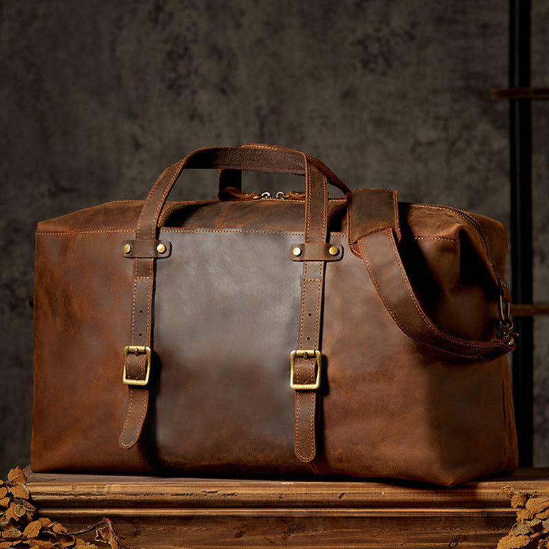 Genuine Leather Large-capacity Luggage Bag Men's Cowhide Crossbody Handbag CJD