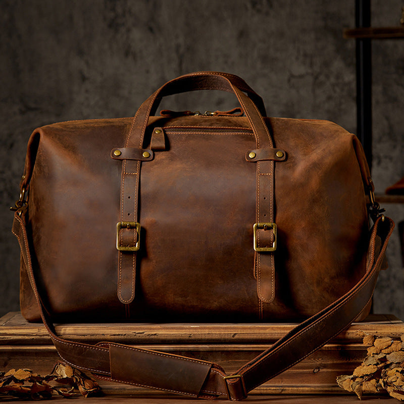 Genuine Leather Large-capacity Luggage Bag Men's Cowhide Crossbody Handbag CJD