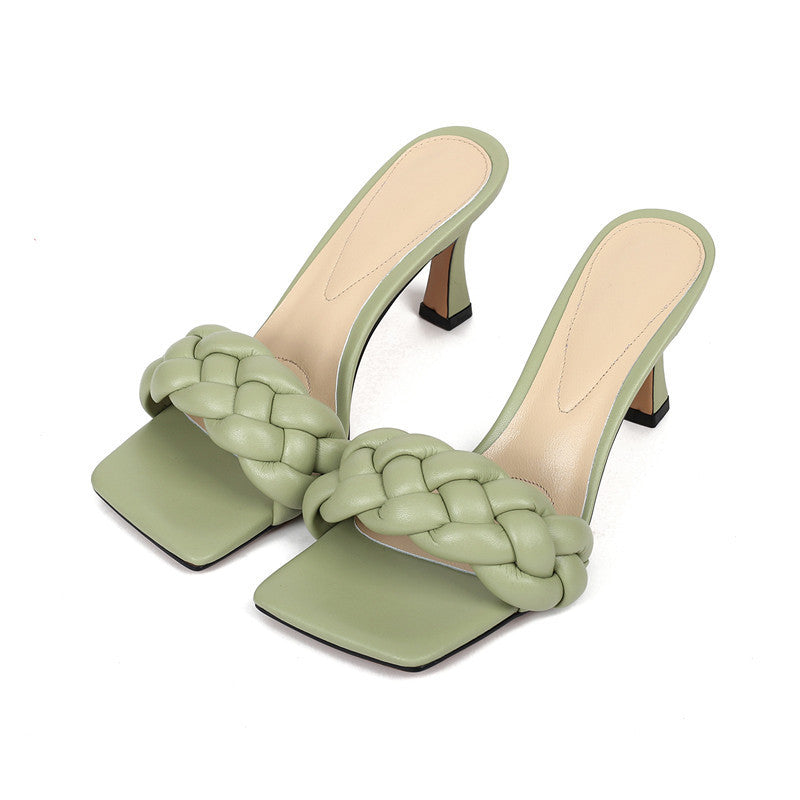Square head thin heel sandals LadyShow.Store