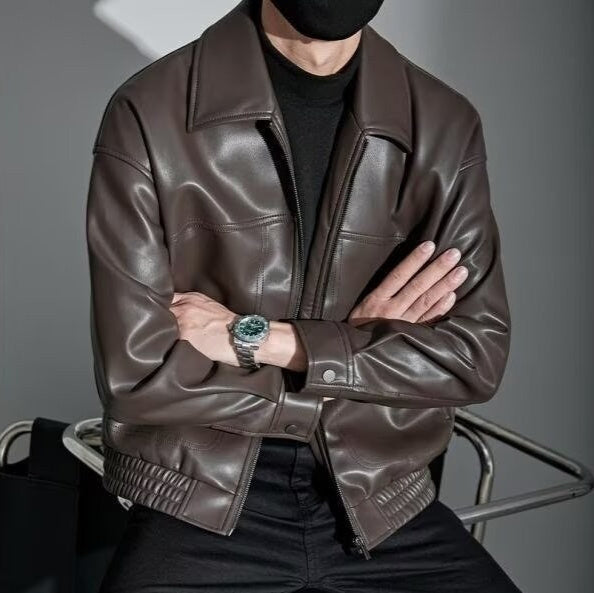 Men's Lapel Motorcycle Fashion Casual High-quality Jacket Best YouTube Store