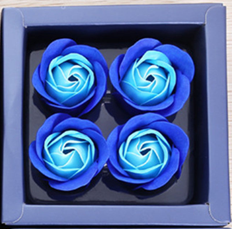4 Rose Soap Flowers Gift Box For Valentine's Day CJD