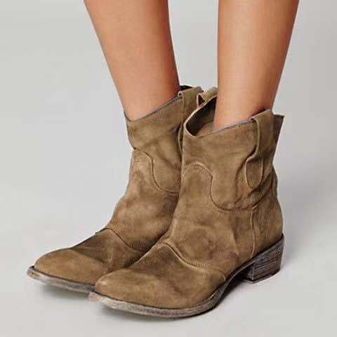 Square Heel Low Martin Boots LadyShow.Store