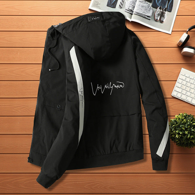Men's Color Block Hooded Jacket Pi-Mart