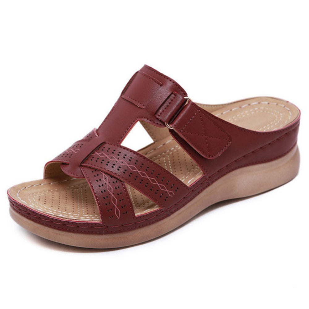 Vintage Wedge Platform Slip-On Ladies Sandals LadyShow.Store