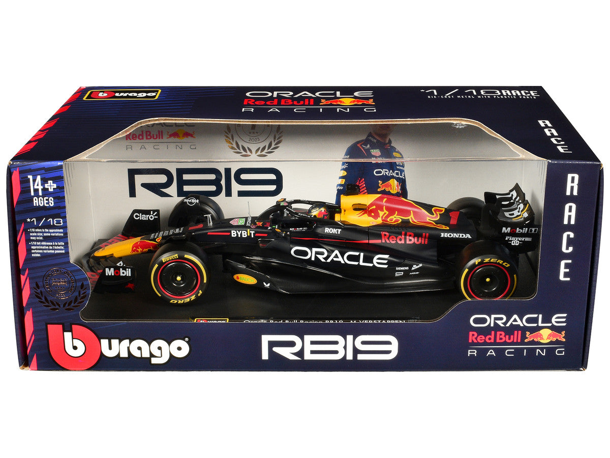 Red Bull Racing RB19 #1 Max Verstappen "Oracle" Champion Formula One F1 World Championship (2023) "Race" Series 1/18 Diecast Model Car by Bburago Bburago