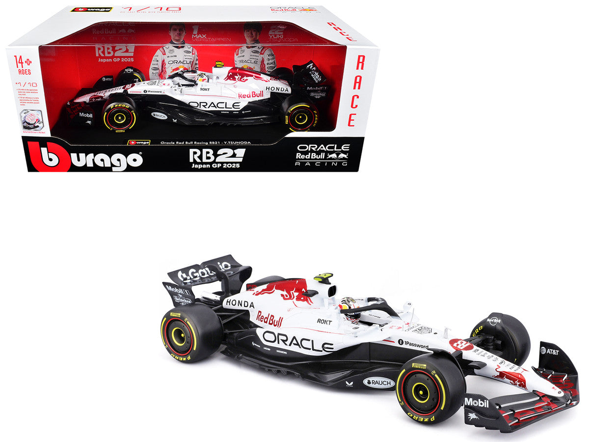 Red Bull Racing RB21 #22 Yuki Tsunoda "Oracle" Formula One F1 "Japanese GP" (2025) "Race" Series 1/18 Diecast Model Car by Bburago Bburago