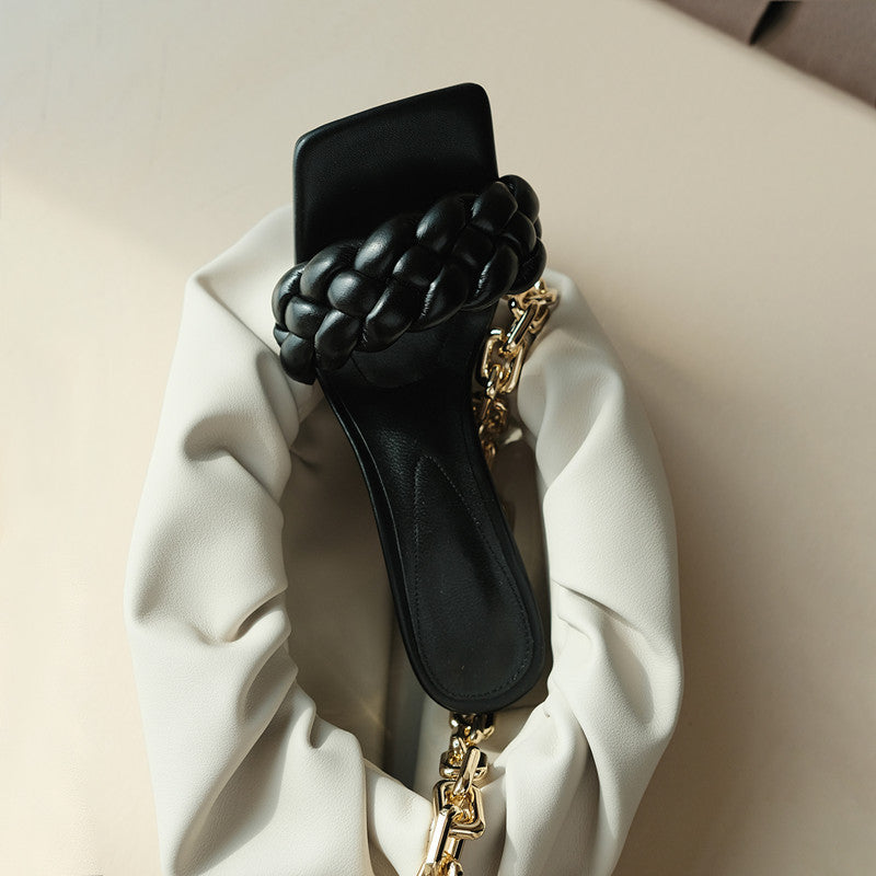 Square head thin heel sandals LadyShow.Store