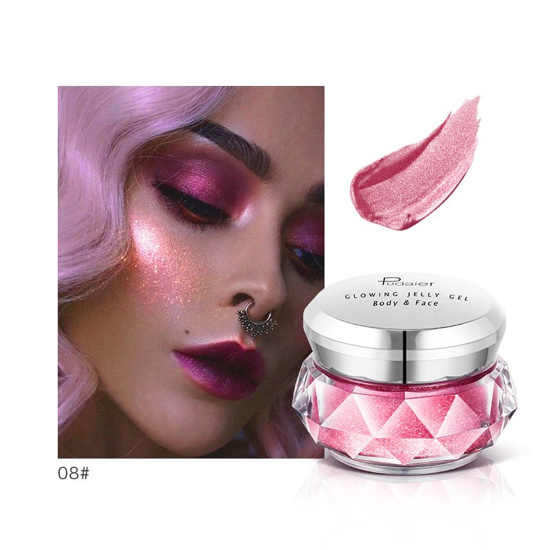 Face Highlighter Jelly Gel Mermaid Eyeshadow Glow Body Glitter Festival Makeup Iluminador Gold Liquid Highlighter Bronzer CJD