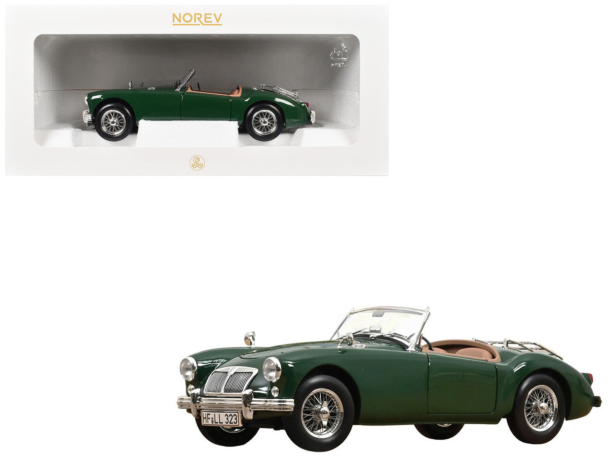 1955 MG MGA Cabriolet British Racing Green 1/18 Diecast Model Car by Norev Norev
