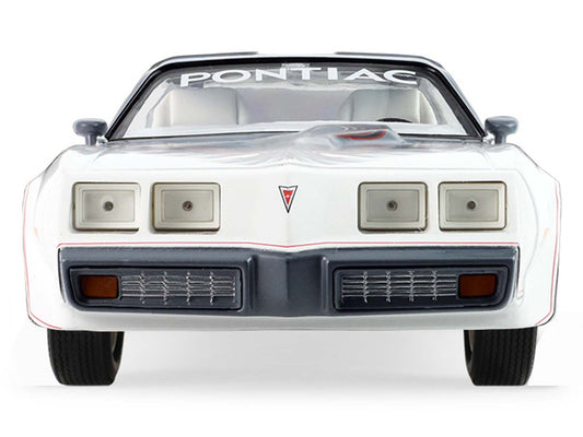 1980 Pontiac Firebird Trans Am T/A "Official Pace Car 58th Annual Pikes Peak Auto Hill Climb" White with Gray Top and Hood Graphics with White Interior 1/24 Diecast Model Car by Greenlight-0