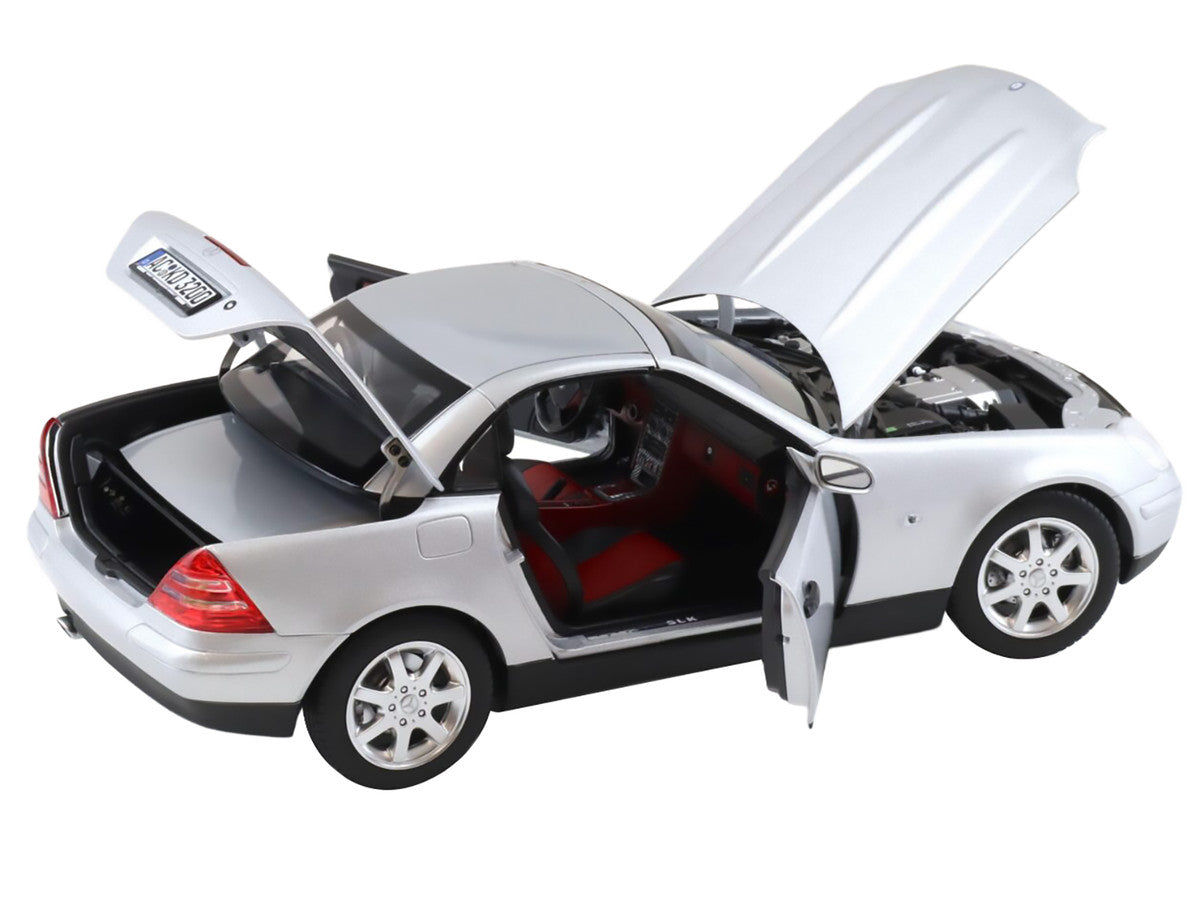 1996 Mercedes-Benz SLK Convertible Brilliant Silver Metallic 1/18 Diecast Model Car by Norev-1