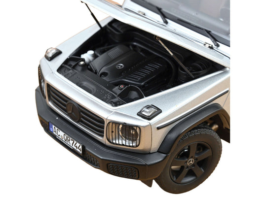 2024 Mercedes-Benz G-Class Professional Iridium Silver Metallic with Black Top and Roof Rack 1/18 Diecast Model Car by Norev Norev