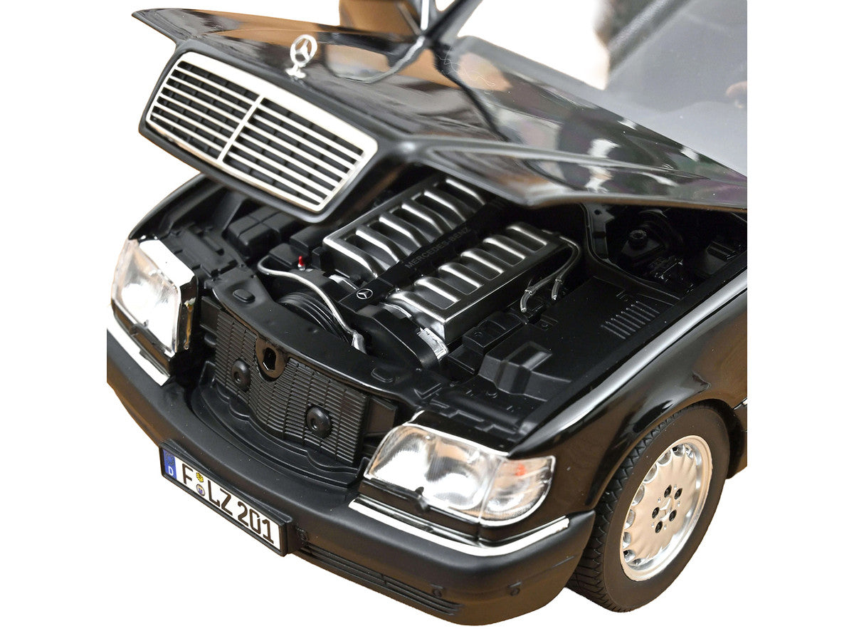 1997 Mercedes-Benz S600 Obsidian Black Metallic 1/18 Diecast Model Car by Norev-3