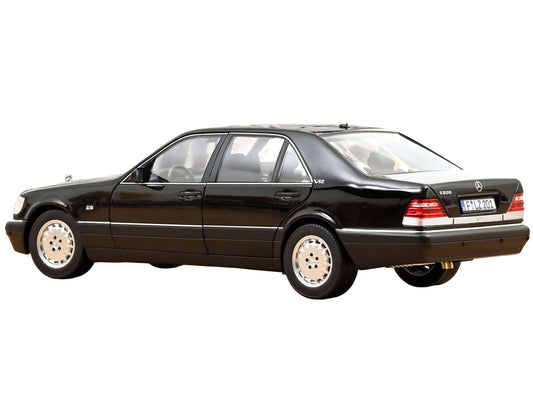 1997 Mercedes-Benz S600 Obsidian Black Metallic 1/18 Diecast Model Car by Norev-0