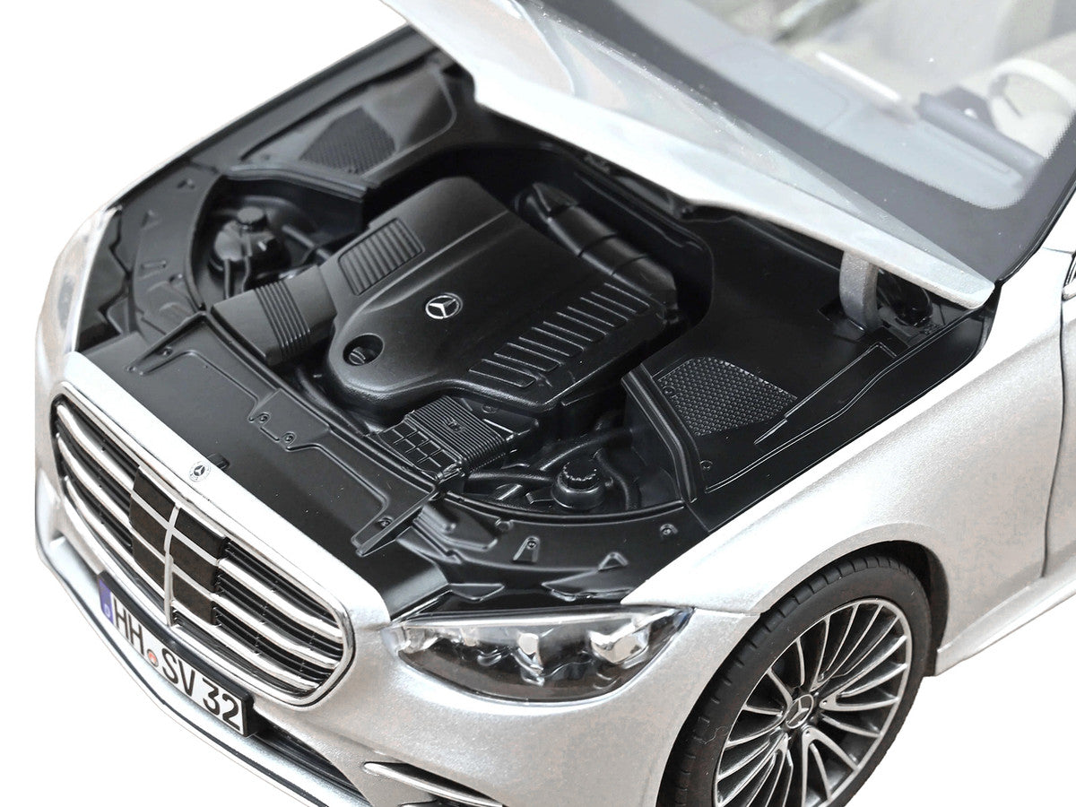 2021 Mercedes-Benz S-Class AMG Line Silver Metallic with Sunroof 1/18 Diecast Model Car by Norev-3