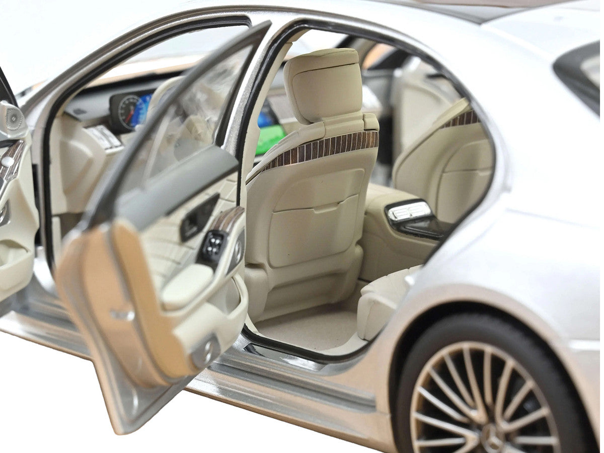 2021 Mercedes-Benz S-Class AMG Line Silver Metallic with Sunroof 1/18 Diecast Model Car by Norev-1