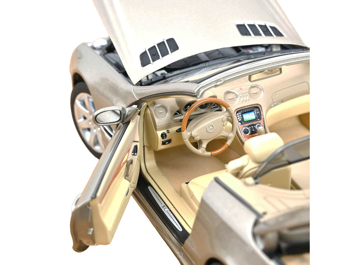 2003 Mercedes-Benz SL 500 Type R230 Travertine Beige Metallic 1/18 Diecast Model Car by Norev Norev