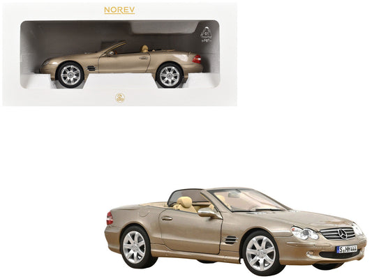 2003 Mercedes-Benz SL 500 Type R230 Travertine Beige Metallic 1/18 Diecast Model Car by Norev Norev