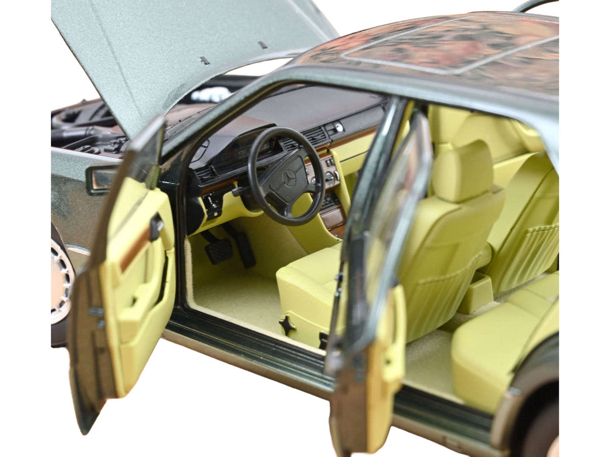 1990 Mercedes-Benz 230 E Night Green Metallic with Green Interior 1/18 Diecast Model Car by Norev-3