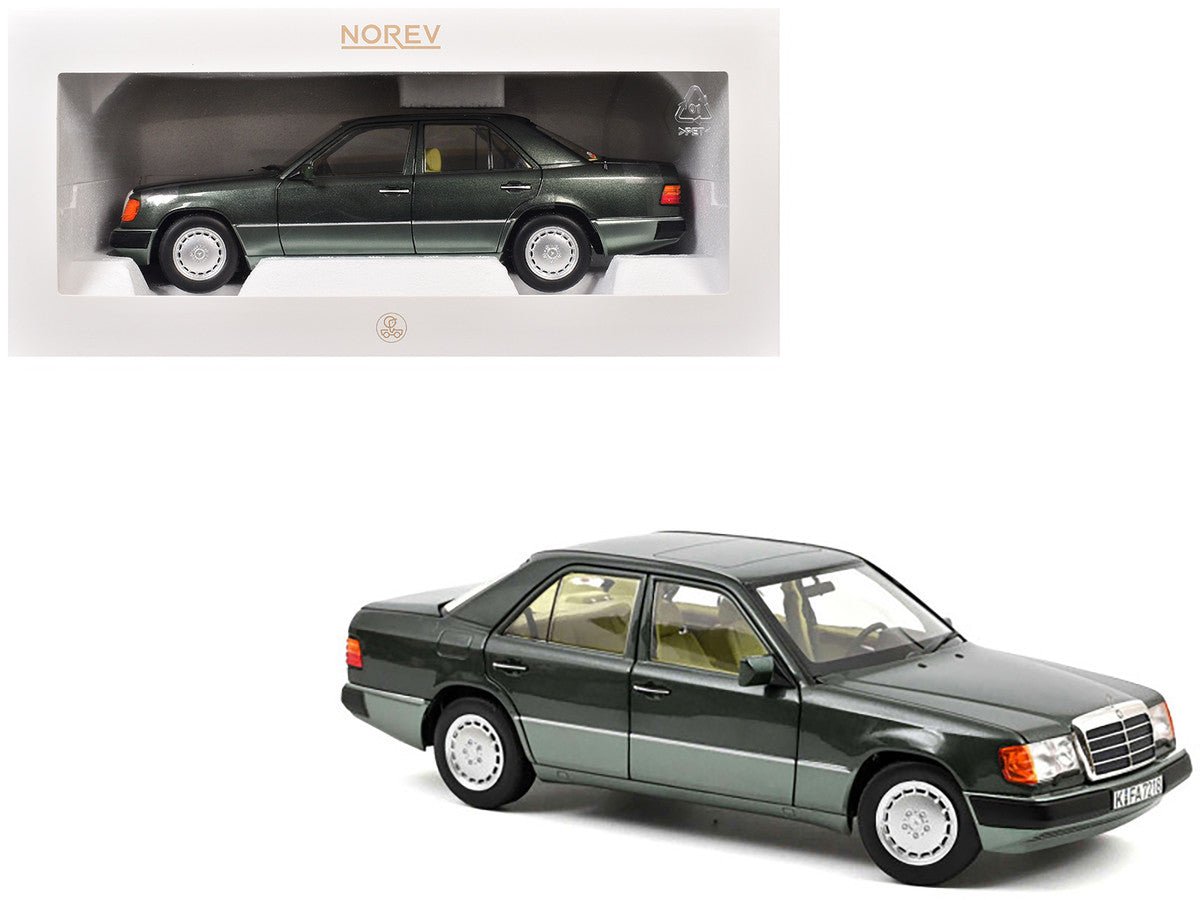 1990 Mercedes-Benz 230 E Night Green Metallic with Green Interior 1/18 Diecast Model Car by Norev-0