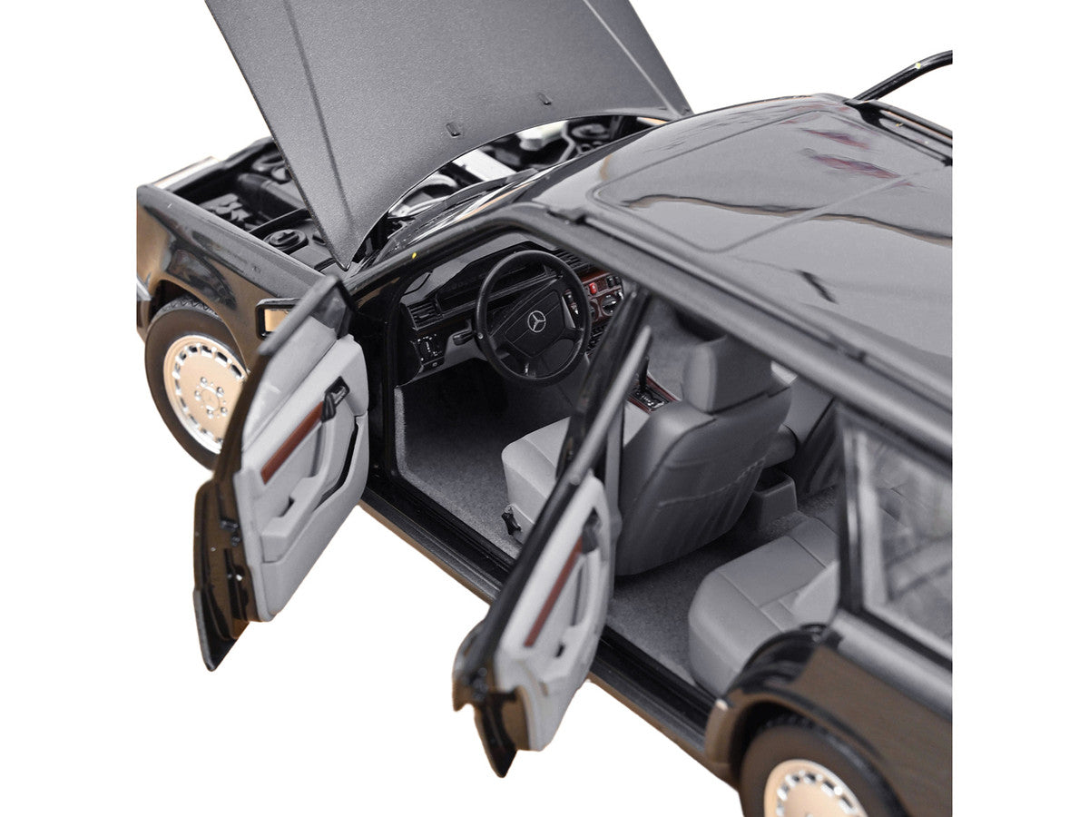 1990 Mercedes-Benz 300 DT-Model S124 Blue Black Metallic 1/18 Diecast Model Car by Norev-3