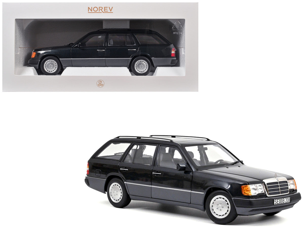 1990 Mercedes-Benz 300 DT-Model S124 Blue Black Metallic 1/18 Diecast Model Car by Norev-0