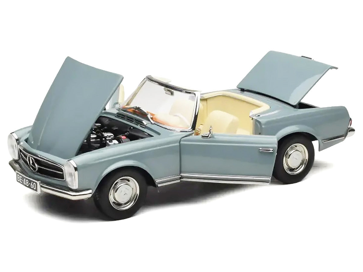 1963 Mercedes-Benz 230 SEL Horizon Blue with Cream Interior 1/18 Diecast Model Car by Norev-0